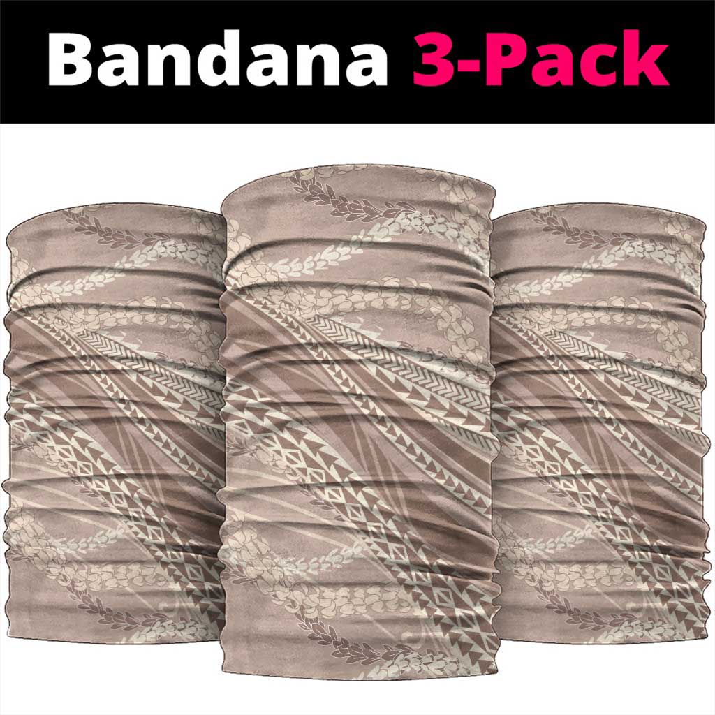 Polynesian Puakeniken Pikake Twisted Lei Neck Gaiter Beige - Polynesian Pride