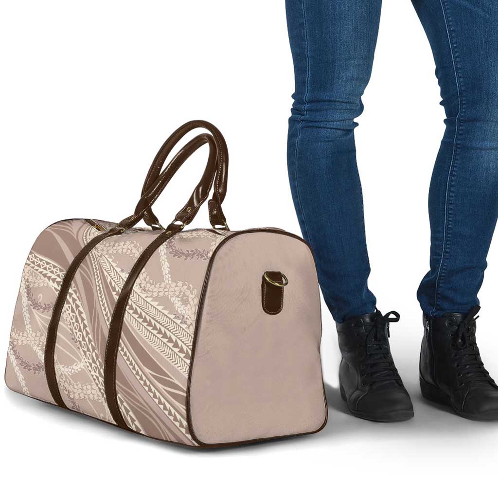 Polynesian Puakeniken Pikake Twisted Lei Travel Bag Beige - Polynesian Pride