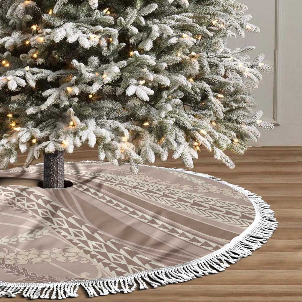 Polynesian Puakeniken Pikake Twisted Lei Tree Skirt Beige - Polynesian Pride