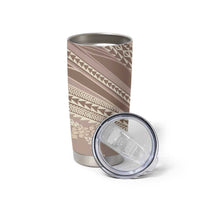 Polynesian Puakeniken Pikake Twisted Lei Tumbler Cup Beige - Polynesian Pride