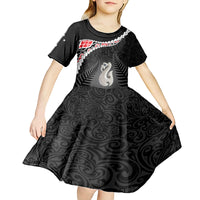 Personalised New Zealand Maori Kid Short Sleeve Dress Manaia Mix Koru LT7 - Polynesian Pride