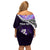 Personalised New Zealand Maori Family Matching Off Shoulder Short Dress and Hawaiian Shirt Manaia Paua Shell Purple LT7 - Polynesian Pride