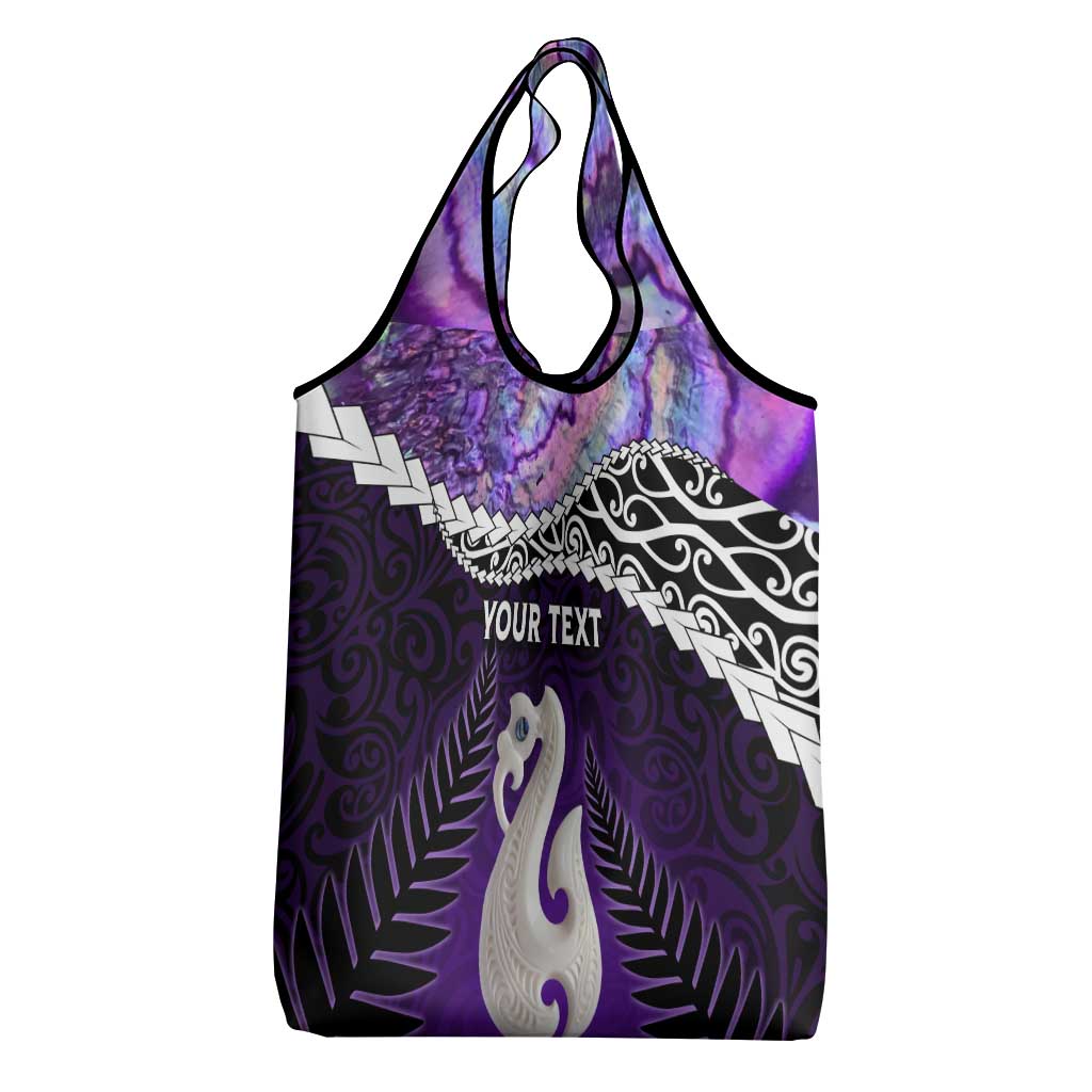 Personalised New Zealand Maori Grocery Bag Manaia Paua Shell Purple