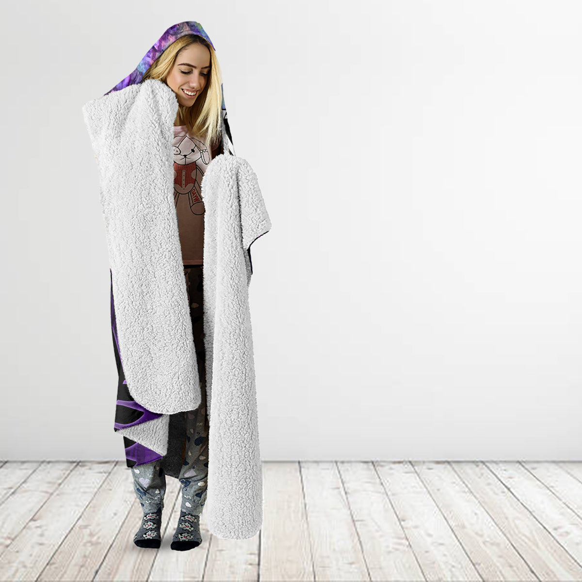 Personalised New Zealand Maori Hooded Blanket Manaia Paua Shell Purple LT7 - Polynesian Pride