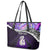 Personalised New Zealand Maori Leather Tote Bag Manaia Paua Shell Purple LT7 - Polynesian Pride