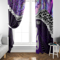 Personalised New Zealand Maori Window Curtain Manaia Paua Shell Purple LT7 - Polynesian Pride