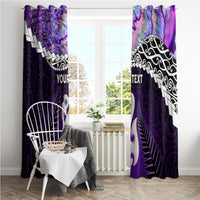 Personalised New Zealand Maori Window Curtain Manaia Paua Shell Purple LT7 - Polynesian Pride