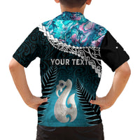 Personalised New Zealand Maori Family Matching Puletasi and Hawaiian Shirt Manaia Paua Shell Turquoise LT7 - Polynesian Pride