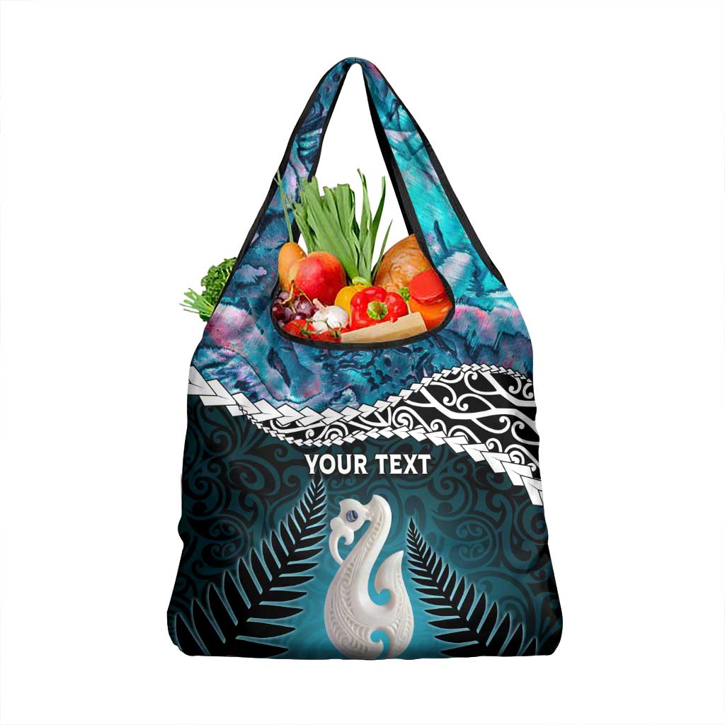 Personalised New Zealand Maori Grocery Bag Manaia Paua Shell Turquoise