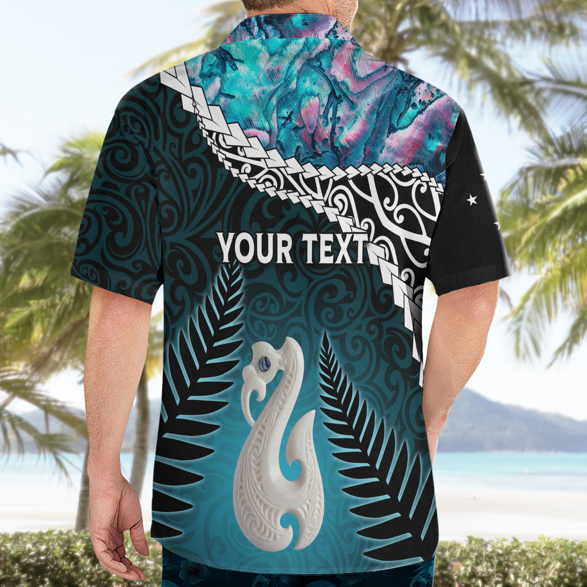 Personalised New Zealand Maori Hawaiian Shirt Manaia Paua Shell Turquoise LT7 - Polynesian Pride