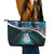 Personalised New Zealand Maori Leather Tote Bag Manaia Paua Shell Turquoise LT7 - Polynesian Pride