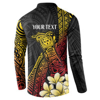 Personalized Papua New Guinea Button Sweatshirt Kundu Drum Carving Motifs