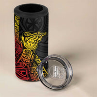 Personalized Papua New Guinea 4 in 1 Can Cooler Tumbler Kundu Drum Carving Motifs