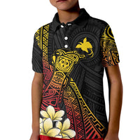 Personalized Papua New Guinea Kid Polo Shirt Kundu Drum Carving Motifs