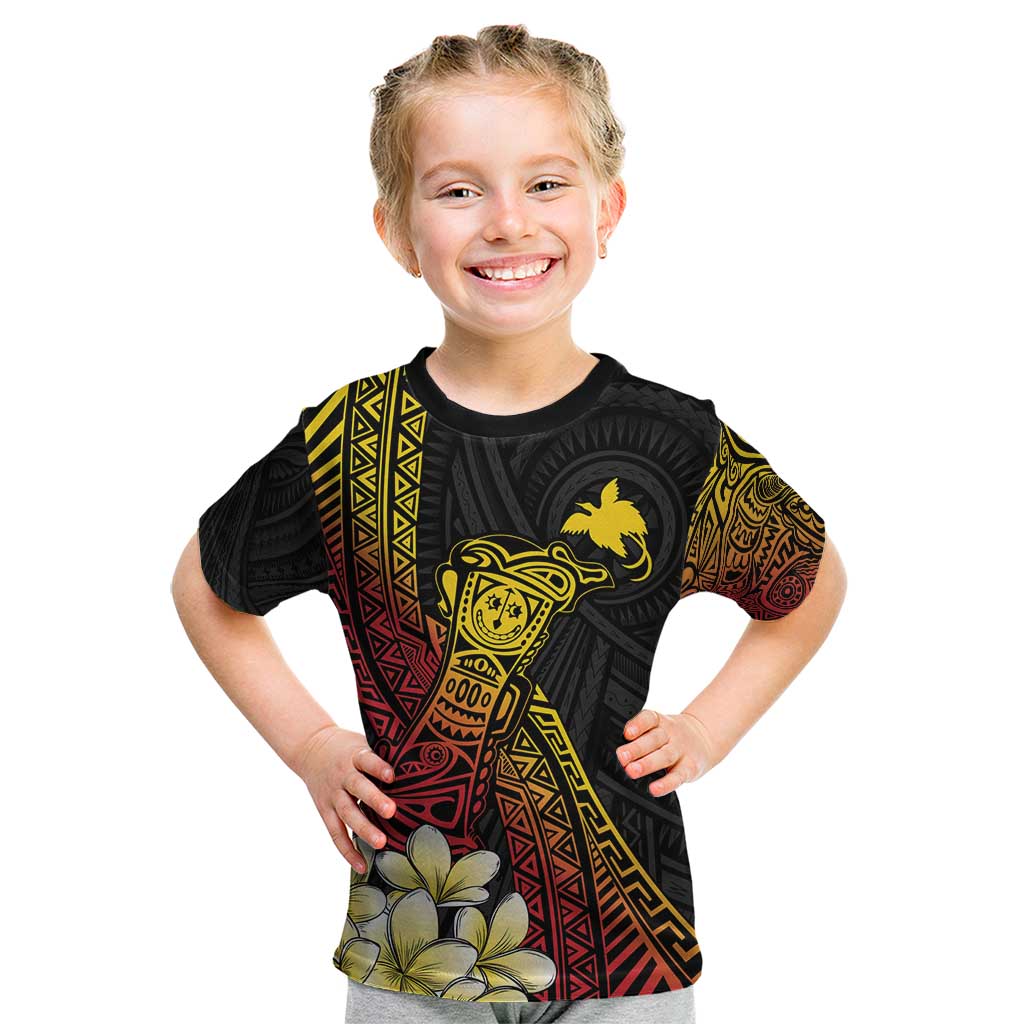 Personalized Papua New Guinea Kid T Shirt Kundu Drum Carving Motifs