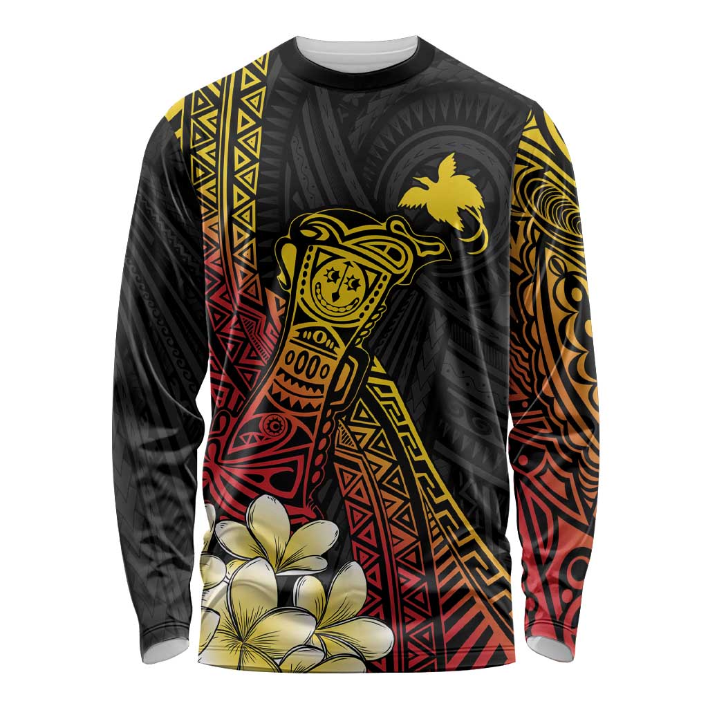 Personalized Papua New Guinea Long Sleeve Shirt Kundu Drum Carving Motifs