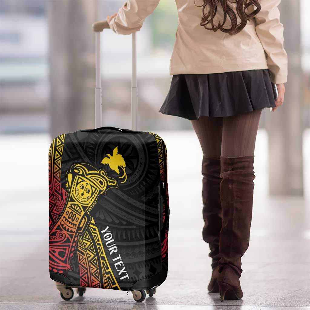 Personalized Papua New Guinea Luggage Cover Kundu Drum Carving Motifs