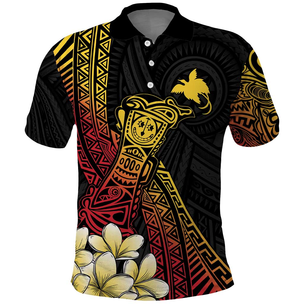Personalized Papua New Guinea Polo Shirt Kundu Drum Carving Motifs