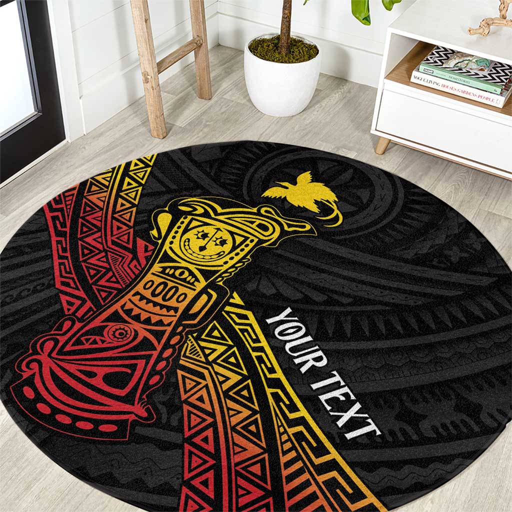 Personalized Papua New Guinea Round Carpet Kundu Drum Carving Motifs
