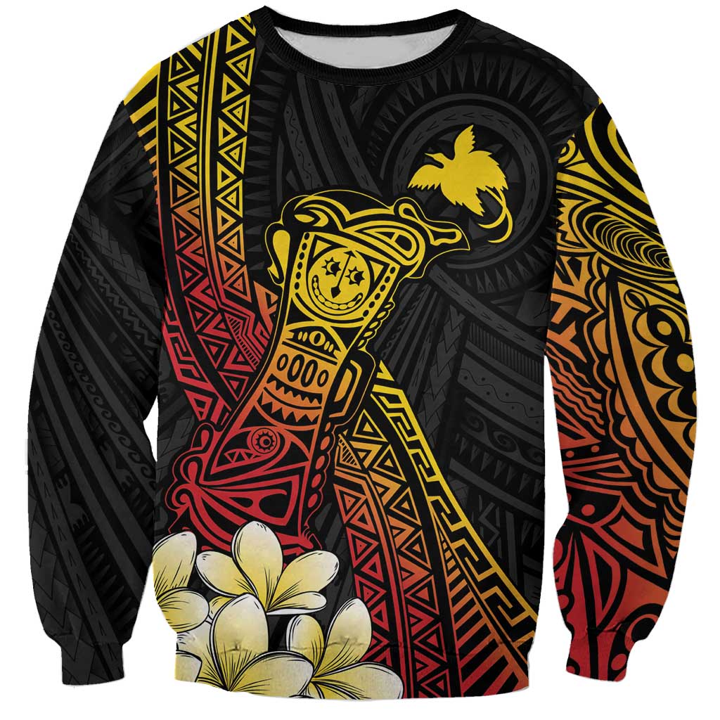 Personalized Papua New Guinea Sweatshirt Kundu Drum Carving Motifs