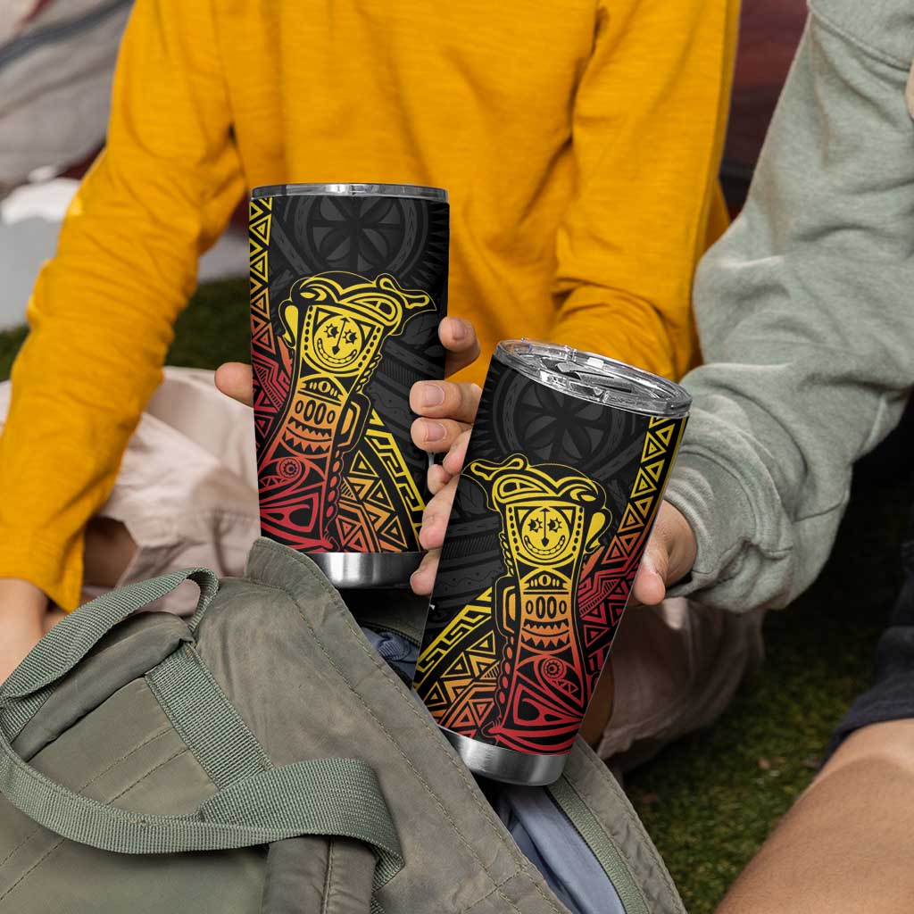 Personalized Papua New Guinea Tumbler Cup Kundu Drum Carving Motifs