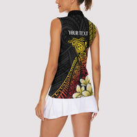 Personalized Papua New Guinea Women Sleeveless Polo Shirt Kundu Drum Carving Motifs