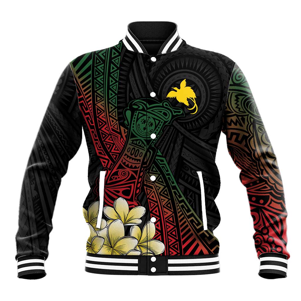 Personalized Papua New Guinea Baseball Jacket Kundu Drum Motifs - Sepik Colors
