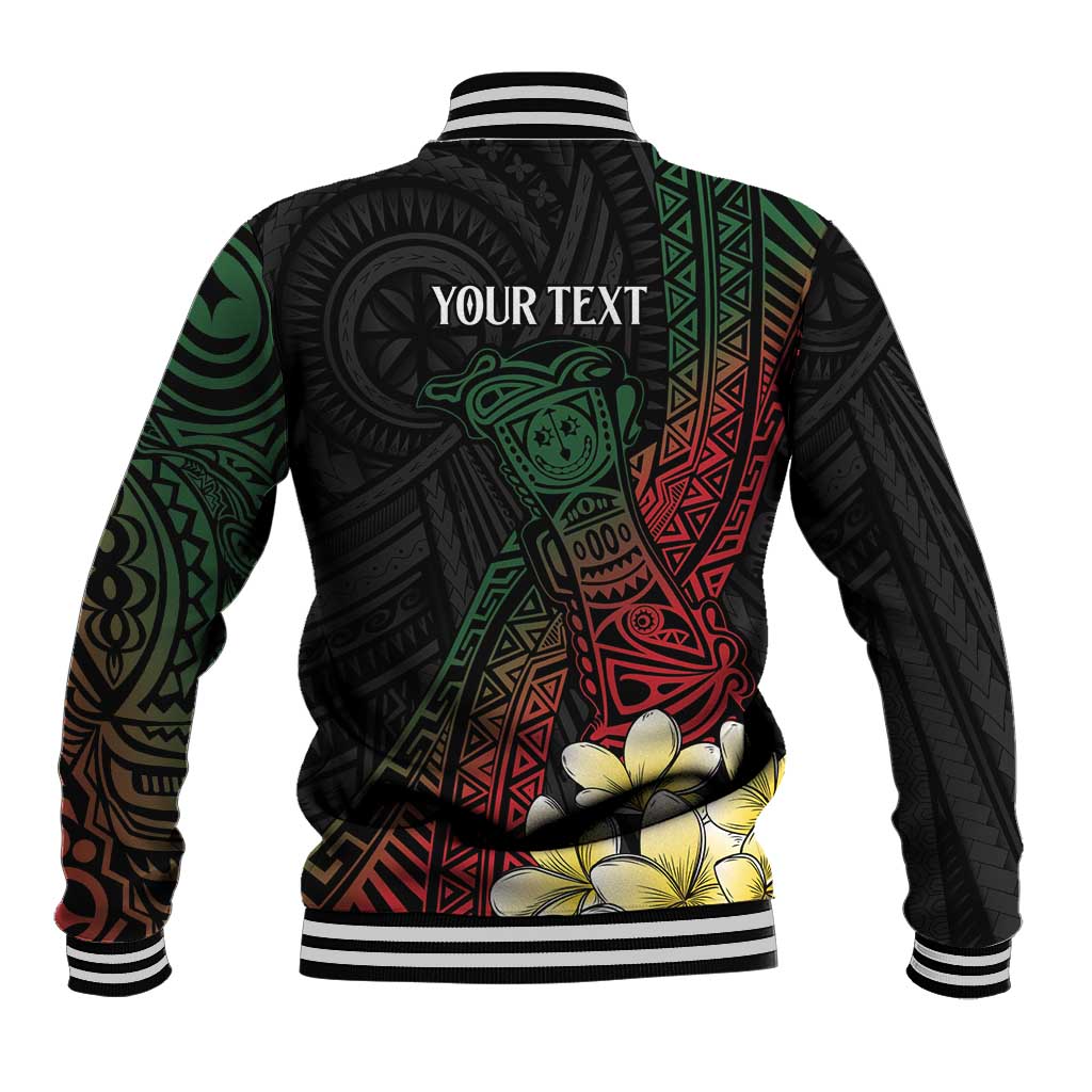 Personalized Papua New Guinea Baseball Jacket Kundu Drum Motifs - Sepik Colors