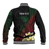 Personalized Papua New Guinea Baseball Jacket Kundu Drum Motifs - Sepik Colors