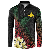 Personalized Papua New Guinea Button Sweatshirt Kundu Drum Motifs - Sepik Colors