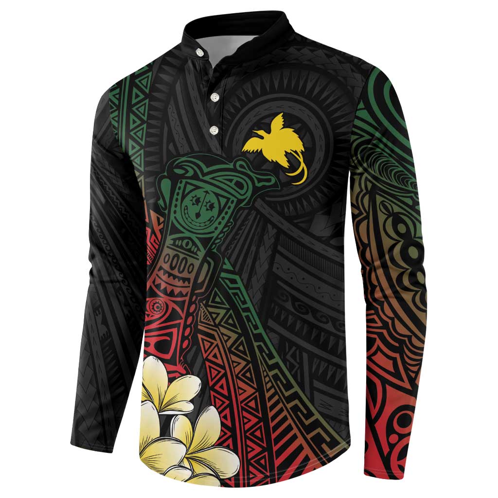 Personalized Papua New Guinea Button Sweatshirt Kundu Drum Motifs - Sepik Colors