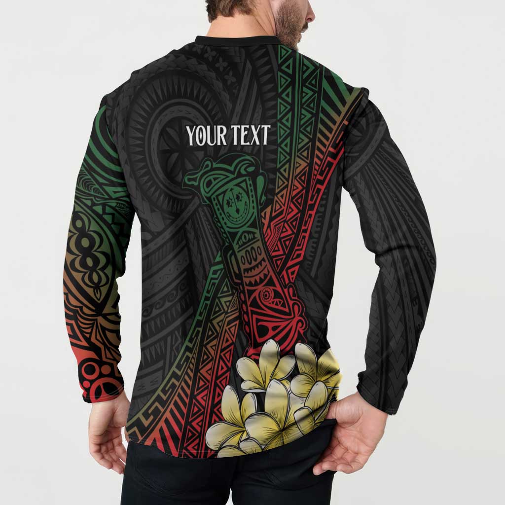 Personalized Papua New Guinea Button Sweatshirt Kundu Drum Motifs - Sepik Colors