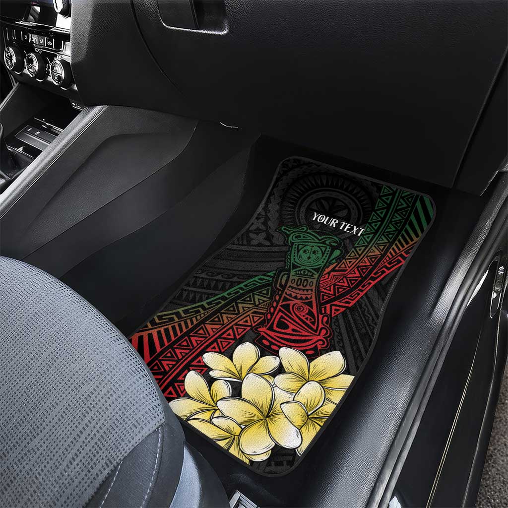 Personalized Papua New Guinea Car Mats Kundu Drum Motifs - Sepik Colors