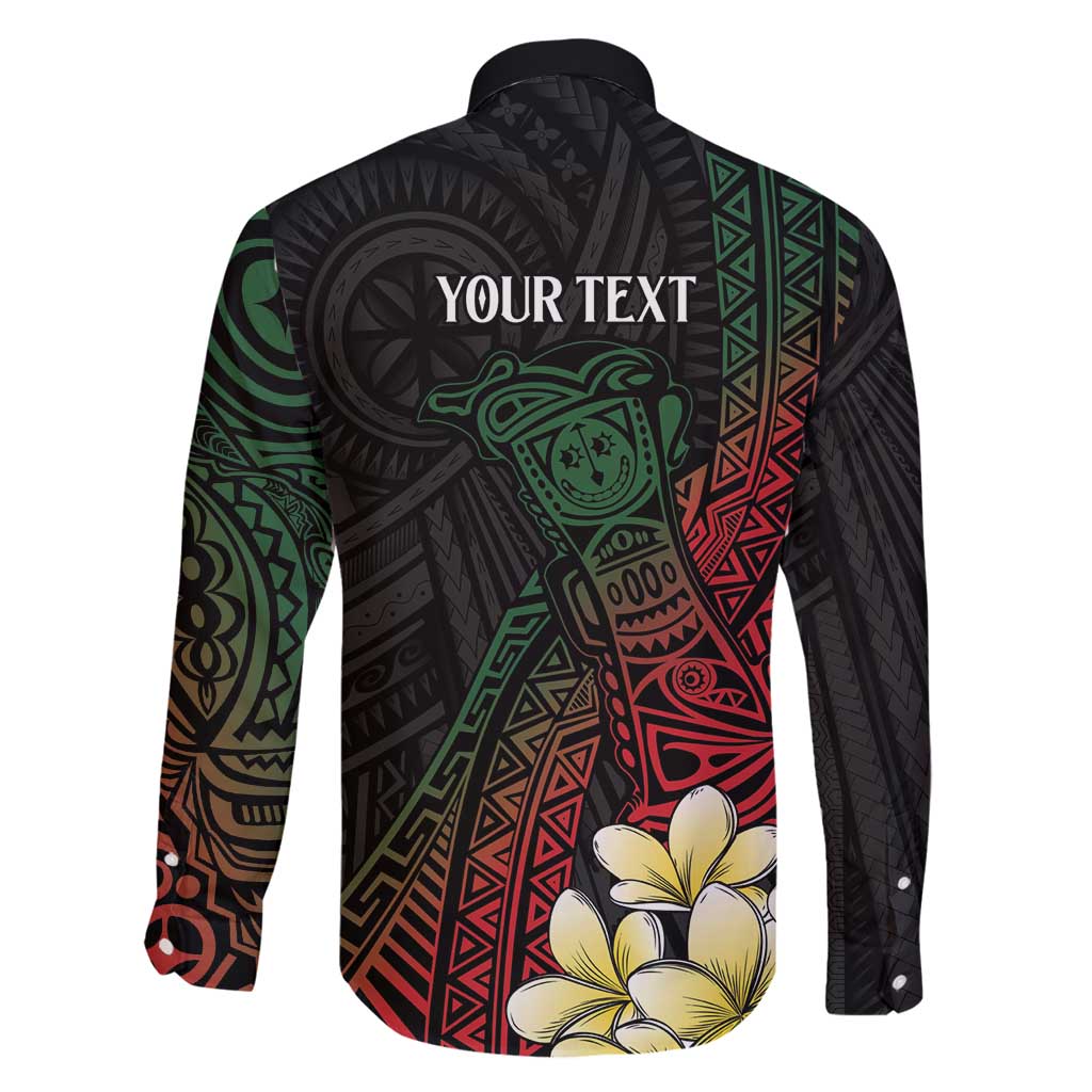 Personalized Papua New Guinea Family Matching Off Shoulder Short Dress and Hawaiian Shirt Kundu Drum Motifs - Sepik Colors