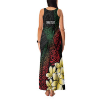 Personalized Papua New Guinea Family Matching Tank Maxi Dress and Hawaiian Shirt Kundu Drum Motifs - Sepik Colors