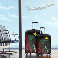 Personalized Papua New Guinea Luggage Cover Kundu Drum Motifs - Sepik Colors
