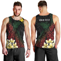 Personalized Papua New Guinea Men Tank Top Kundu Drum Motifs - Sepik Colors