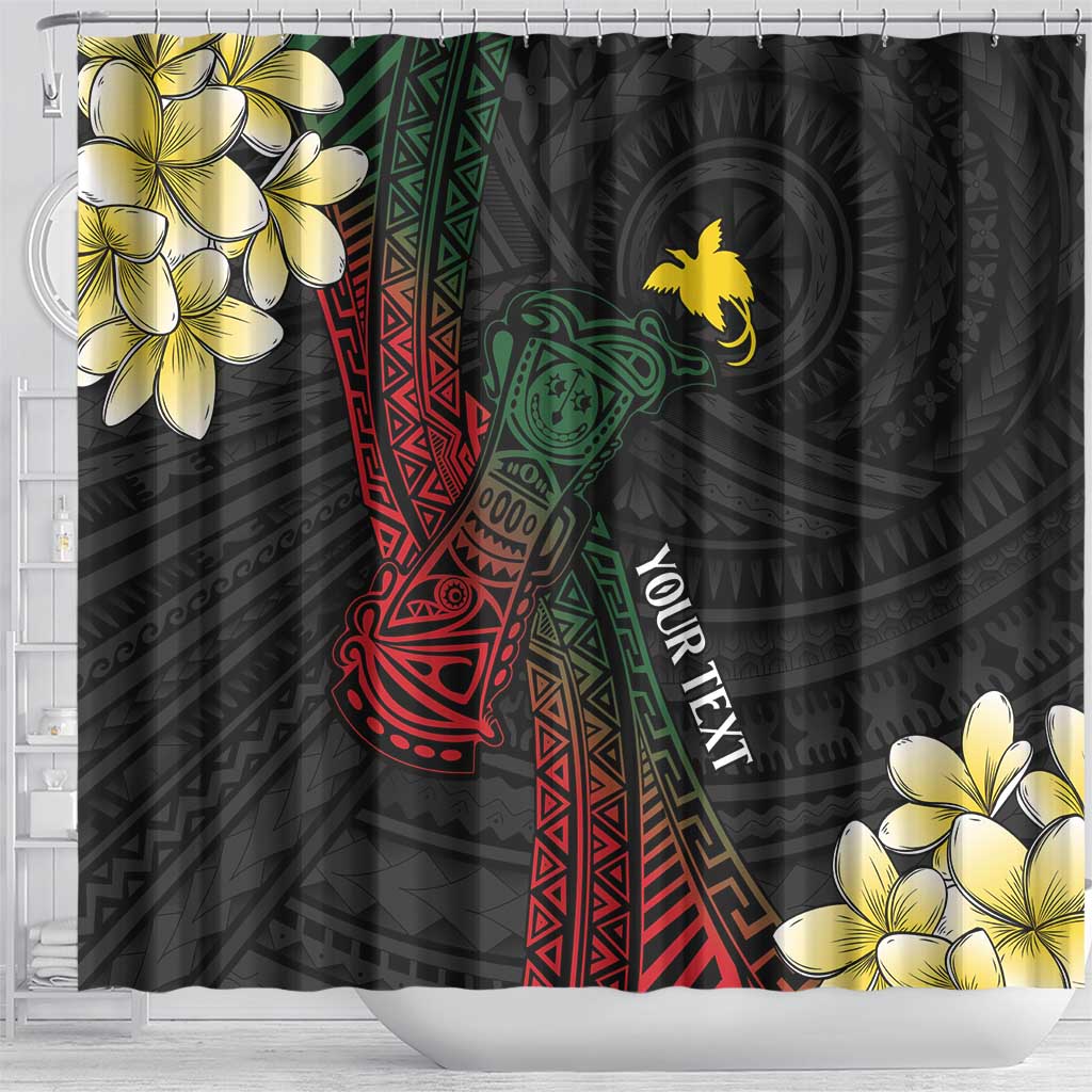 Personalized Papua New Guinea Shower Curtain Kundu Drum Motifs - Sepik Colors