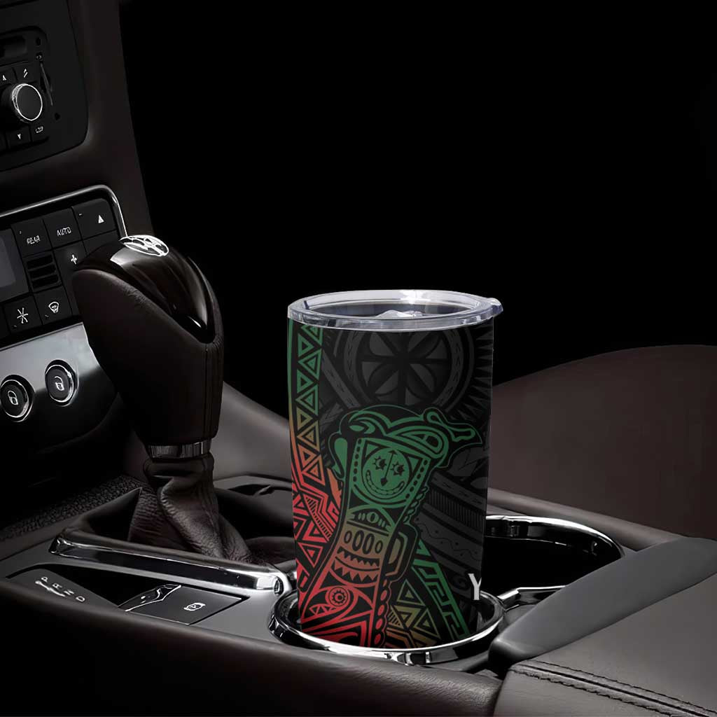 Personalized Papua New Guinea Tumbler Cup Kundu Drum Motifs - Sepik Colors