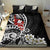 Bula Fiji Tagimaucia Mix Plumeria Masi Tapa Bedding Set Black