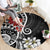 Bula Fiji Tagimaucia Mix Plumeria Masi Tapa Round Carpet Black