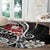 Bula Fiji Tagimaucia Mix Plumeria Masi Tapa Round Carpet Black