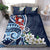 Bula Fiji Tagimaucia Mix Plumeria Masi Tapa Bedding Set Blue