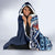 Bula Fiji Tagimaucia Mix Plumeria Masi Tapa Hooded Blanket Blue