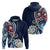 Bula Fiji Tagimaucia Mix Plumeria Masi Tapa Hoodie Blue LT7 - Polynesian Pride