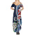 Bula Fiji Tagimaucia Mix Plumeria Masi Tapa Summer Maxi Dress Blue LT7 - Polynesian Pride