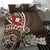 Bula Fiji Tagimaucia Mix Plumeria Masi Tapa Bedding Set Brown