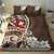 Bula Fiji Tagimaucia Mix Plumeria Masi Tapa Bedding Set Brown