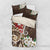 Bula Fiji Tagimaucia Mix Plumeria Masi Tapa Bedding Set Brown