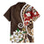 Bula Fiji Tagimaucia Mix Plumeria Masi Tapa Family Matching Mermaid Dress and Hawaiian Shirt Brown LT7 - Polynesian Pride